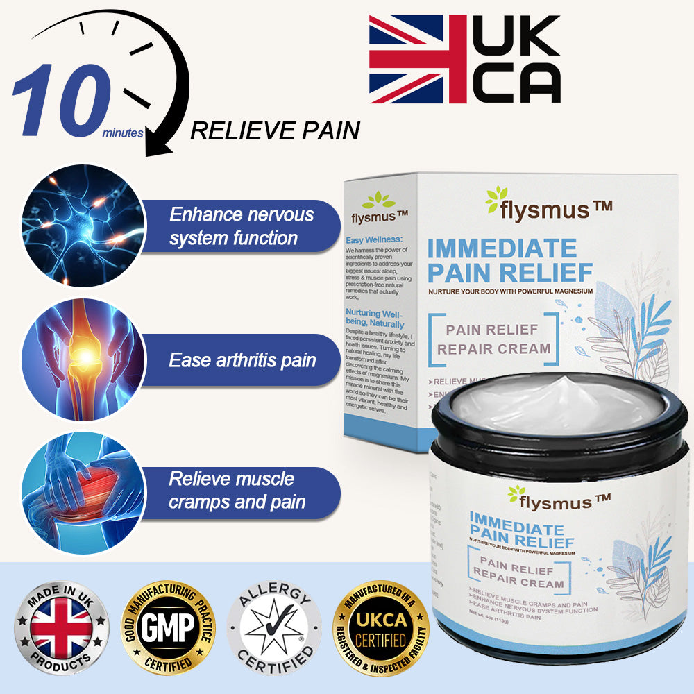 ✅Official Store: flysmus™ Magnesium pain relief healing cream👨⚕️Orthopaedic Association (BOA) Approved (Reducing joint pain, swelling, stiffness, redness, warmth, soreness, and joint fatigue)