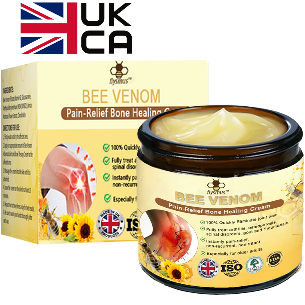 ✅Official Store: flysmus™ Bee-Venom Pain-Relief Bone Healing Cream👨‍⚕️Orthopaedic Association（BOA) Approved (Reducing joint swelling, pain, stiffness, redness, warmth, soreness, and joint fatigue)